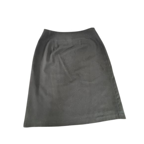 "Bass" Black Pencil Skirt SZ 6 Lined Side Zip Y2K Vintage Work Office Secretary - Picture 1 of 6